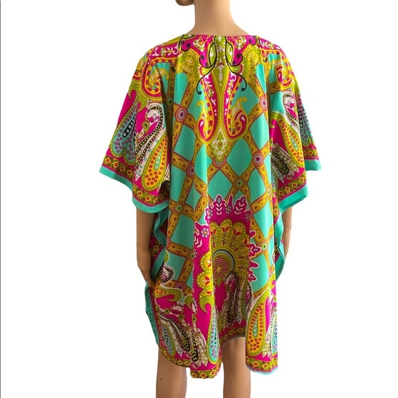 GypsieBlu Turquoise Kaftan Dress one size - Picture 5 of 8
